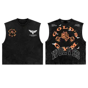 Wolves Gold's Gym Tank, Gym Washed Tee, Workout Tee, Men's Sport Outfit, Gym Men's Top, Training Tank, Gym Apparel, Gym Workout Men