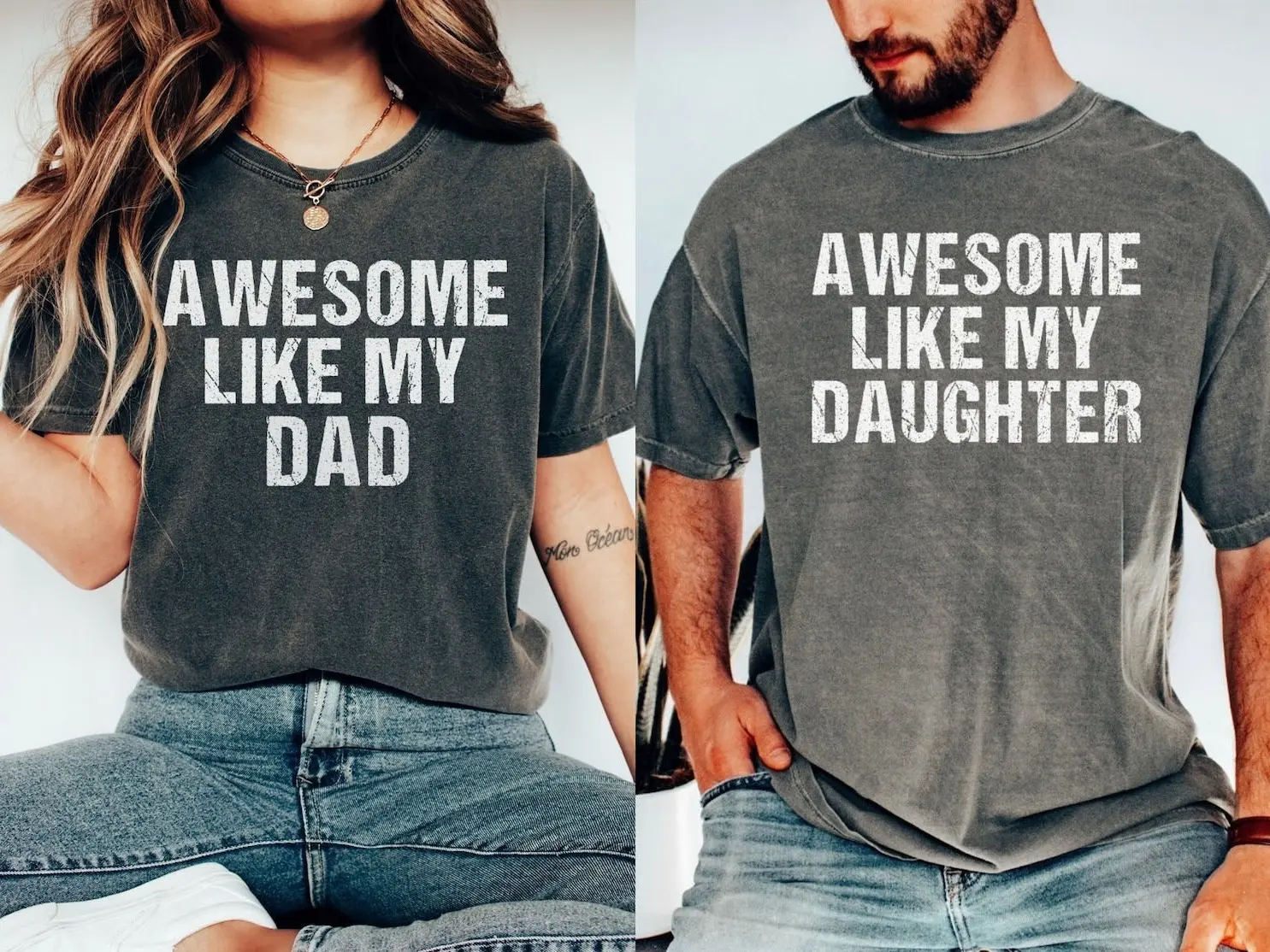 Awesome Like My Dad Shirt, Awesome Like My Daughter, Matching Dad And Daughter Shirts, Best Fathers Day Gift, Dad Daughter Gifts