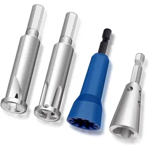 4 Pcs Wire Twister Tool for Drill, Wire Nut Twister Wire Stripper Tool Connector Driver with 1/4" Chuck Cable Quick Stripping Electricians Tools