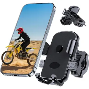 Universal Phone Mount Holder Fit Motorcycle Scooter Mountain Bike Stroller,360 °     Rotate Handlebar Phone Holder Compatible with iPhone & Android Smartphones from 4.7-7.2''