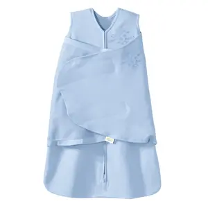 100% Cotton Sleepsack Swaddle, 3-Way Adjustable Wearable Blanket, TOG 1.5, Baby Blue, Newborn, 0-3 Months