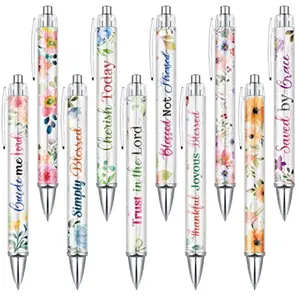 10 Pcs Christian Pens for Women, Religious Ink Pens, Easter Gifts, Inspirational Quotes, Bible Verse Ballpoint, Bible Study Supplies, Funny Office Supplies