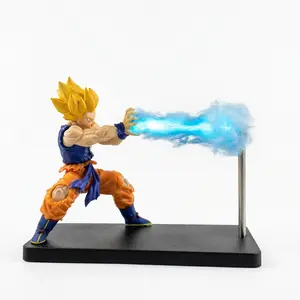 3D Anime Hero Magnetically Attached Action Light - Rechargeable LED Night Light With Energy Blast Effects, Releases Energy Wave Moves, Great for Desktop Decoration, Cool Gift for Boys, Kids, and Anime Fans (Blue)