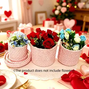 Round Gift Box Set of 3, Empty Boxes with Lids, Ideal for Flowers or Gifts, Perfect for Holiday Gifting, Elegant Packaging Solution