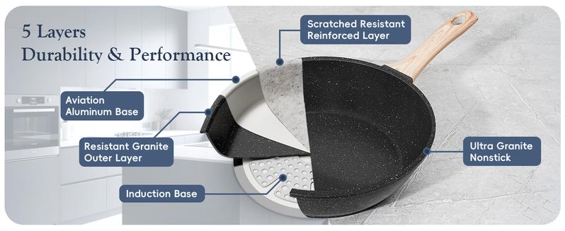 SODAY 12pcs Pots and Pans Set Non Stick Kitchen Cookware Sets Induction Cookware Nonstick Granite Cooking Set with Frying Pans, Saucepans, Kitchenware,stock up on specials,New Year Sale SODAY 12pcs Pots and Pans Set Non Stick Kitchen Cookware Sets Induction Cookware Nonstick Granite Cooking Set with Frying Pans, Saucepans, Kitchenware,stock up on specials,New Year Sale