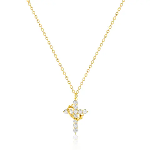 FREEKISS Simple Crown & Cross Pendant Choker Necklace For Women & Men & Girls Pretty Crown Cross Necklace For Daily Clothing Decor Trendy All-match & Exquisite Jewelry For Gift For Christmas Gift trending Jewellery Charm FallDealsForYou BlackFriday