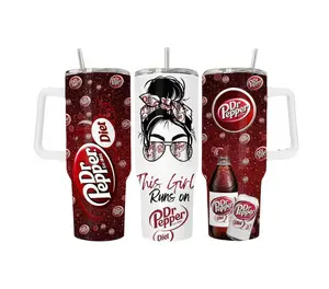 Dr Pepper 40oz Tumbler Stainless Steel – Keeps Drinks Ice-Cold 24h, Full-Color Wrap, Perfect Gift for Dr Pepper Fans