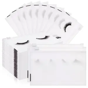 Noverlife Eyelash Makeup Bags - Waterproof Plastic Makeup Bags with Zipper, Toiletry Pouch Cosmetic Bags for Clients