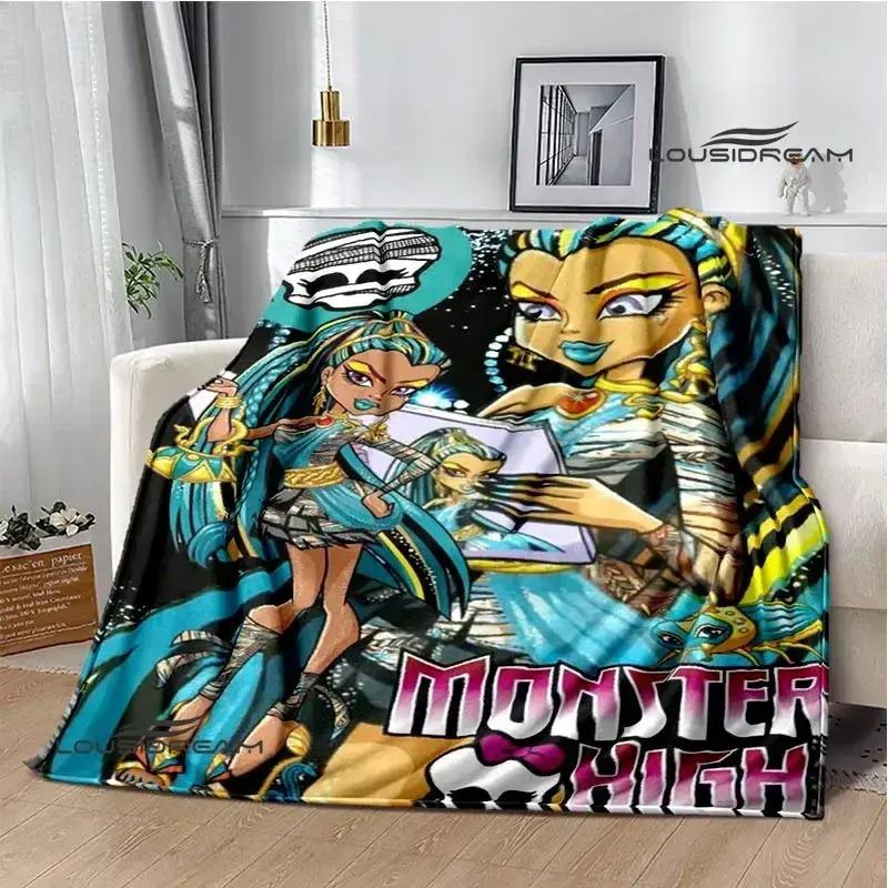 Monster High Flannel Blanket - Ultra Soft, Cozy Warm, Creepy Cute Style for Draculaura & Frankie Fans, Teen Girl Gifts, Bedroom Throw for Home Use