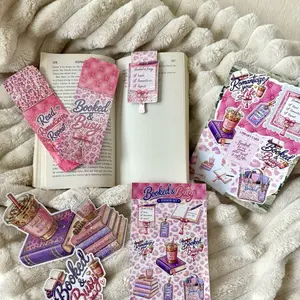 Booked & Busy Book Accessories | Book Lover Gift Set | Bookmarks, Stickers & Notebook Bundle