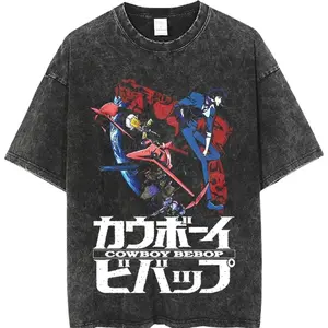 "READY FOR FACE" - Vintage / Acid Washed Cowboy Bebop Anime T-Shirt RAJ