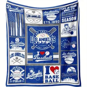 Los Angeles Baseball Fan Flannel Throw Blanket - Soft, Cozy, and Warm with Iconic LA Team Logos & Baseball-Themed Design - Perfect Gift for Players, Coaches, and Fans - Baseball Fan Gift |   Vibrant Sports Design | Embrace Soft Blankets