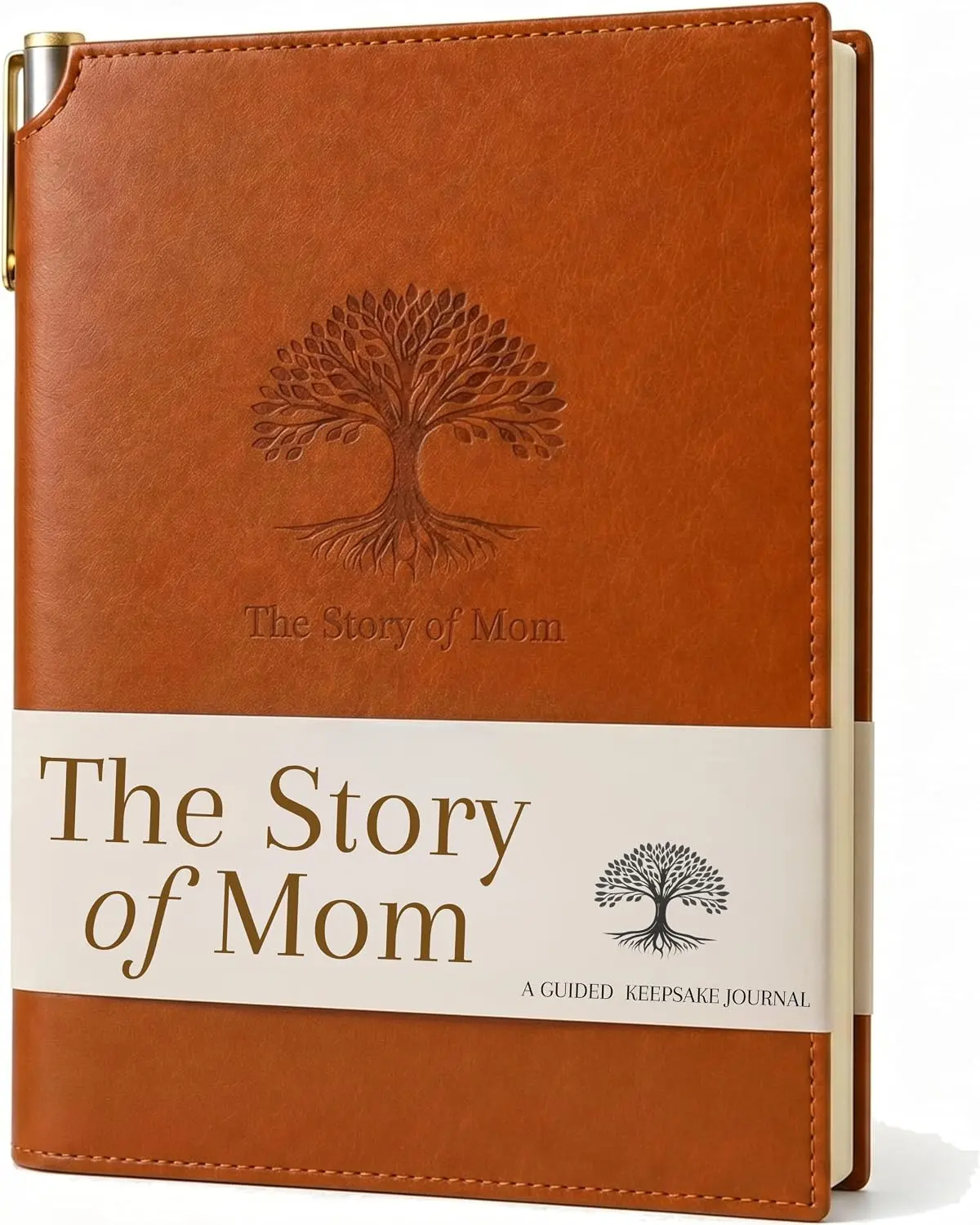 SETTINI Classic Guided Memory Journal for Mom - Guided Pages, Prompted Entries, Included Pen, Gift Box (Office Stationery Notebook)