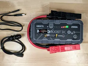 GBX75 2500A Portable Car Jump Starter, Safe Start Booster for 12V Vehicles, Power Bank with Cables, for Up to 8.5L Gas and 6.5L Diesel Engines