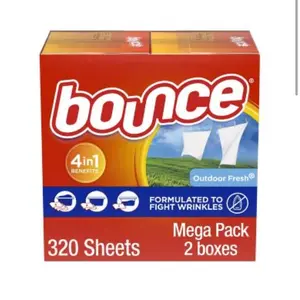 Bounce outdoor fresh dryer sheets 2pk/160ct