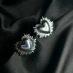 Aretes MAXI  de corazón 925