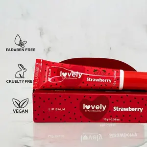 Face Beautiful Brazilian Strawberry Lip Balm - Hydrating, Nourishing Daily Lip Moisturizer for Soft, Smooth Lips, Lightly Scented Finish, 10 g / 0.35 oz