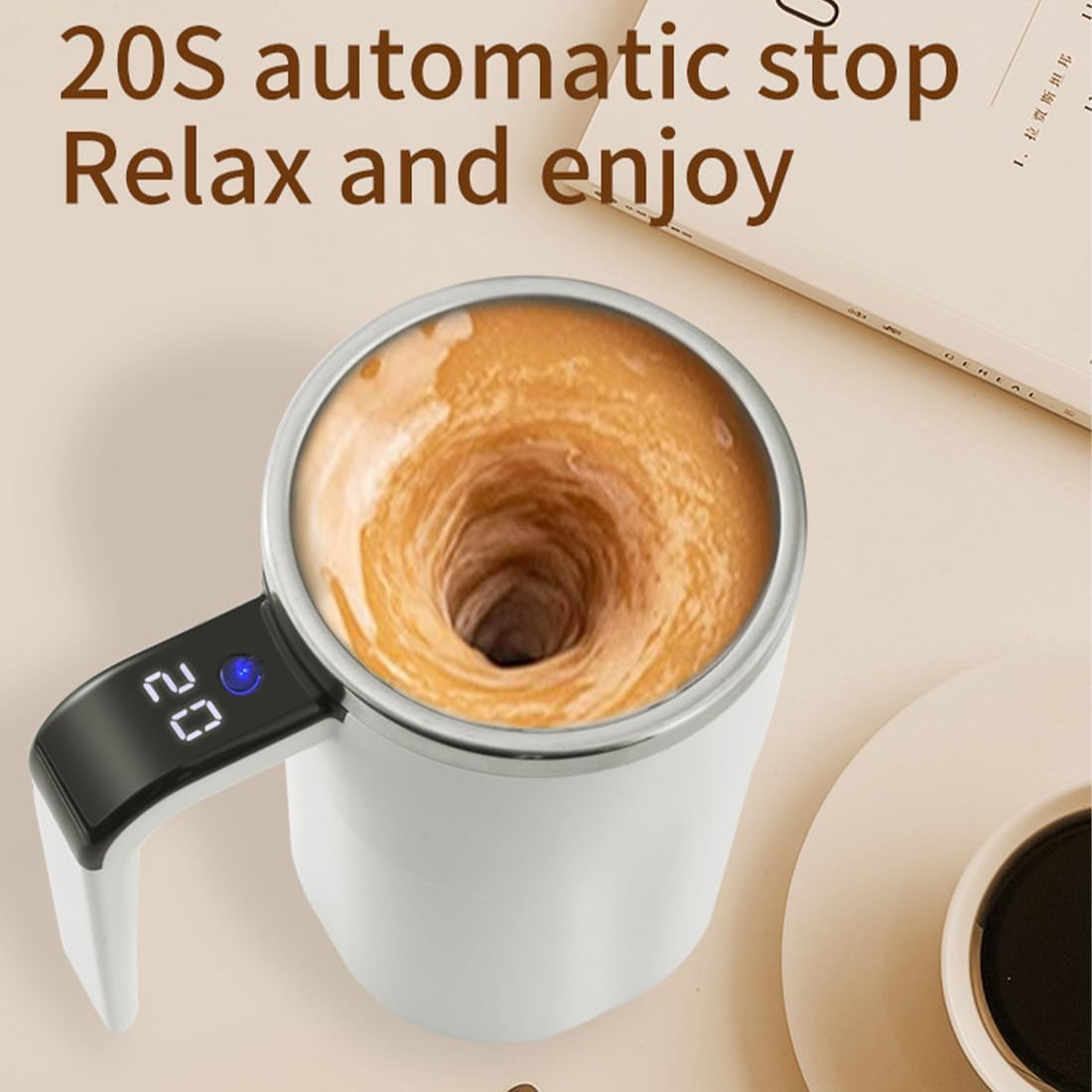 Mug -Self-Stirring Magnetic Coffee Cup with Temp Display,Rechargeable Stirring Mug,Safe & Food-Grade, Easy to Clean, Touch Lcd Display, Type-C Rechargeable Mug -Self-Stirring Magnetic Coffee Cup with Temp Display,Rechargeable Stirring Mug,Safe & Food-Grade, Easy to Clean, Touch Lcd Display, Type-C Rechargeable