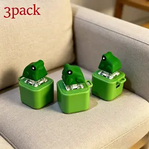 Funny Frog Keychain Fidget Toy, Croaking Sound & LED Light Sensory Toy for Kids & Adults