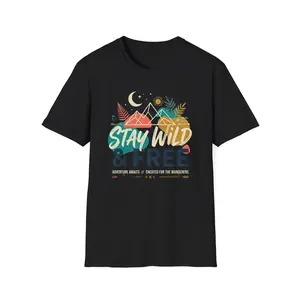 Stay Wild & Free T-Shirt — Vintage Mountain Adventure Tee