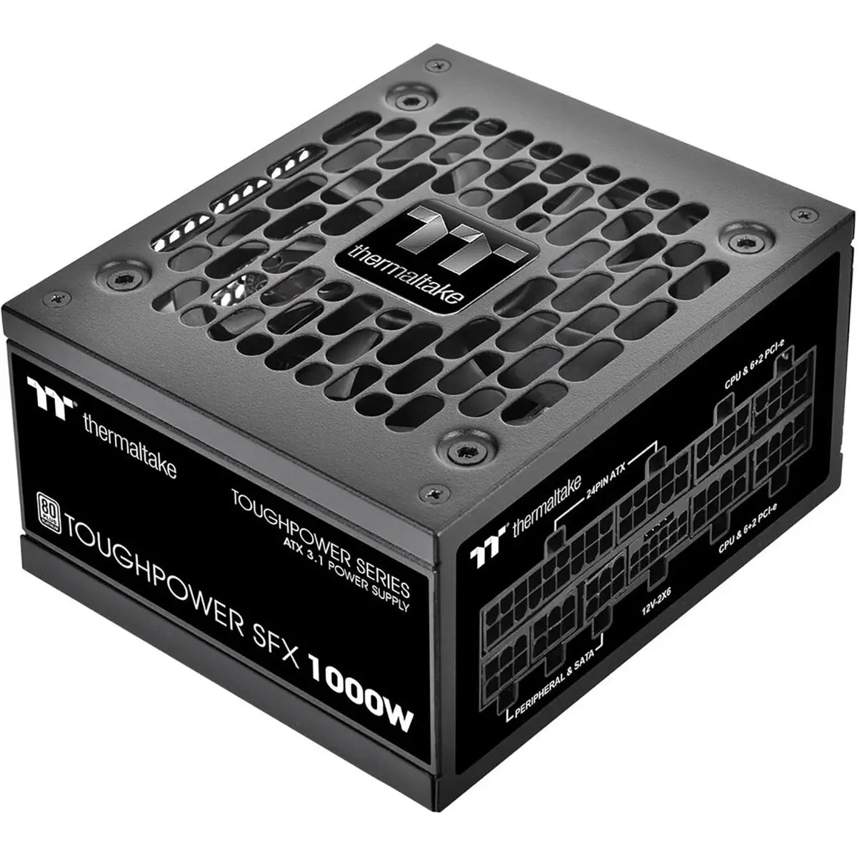 Thermaltake Toughpower SFX TT Premium Edition 1000W 80 Plus Platinum Certified Fully Modular ATX 3.1 Power Supply Unit, Black