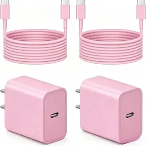 iPhone 17 16 15 Charger Fast Charging 10FT - 20W USB C Charger Block with 10FT Type C to C Cable Compatible with iPhone 17/17 Pro/17 Pro Max/Air/16/16e/15, iPad Pro, iPad Air (Pink)