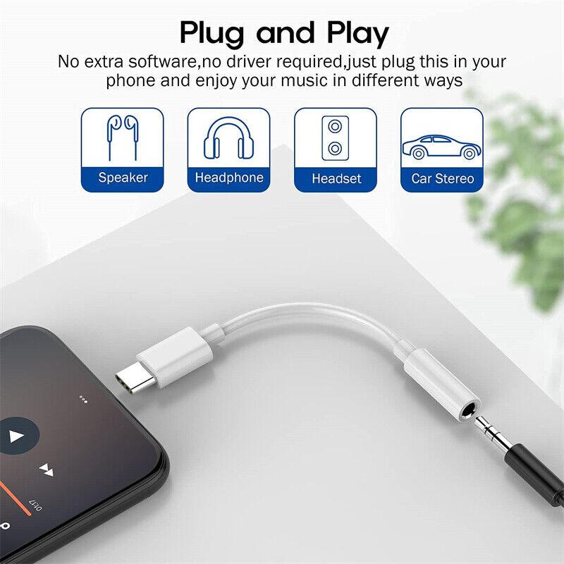 iPhone 15 Headphone Adapter USB Type C to 3.5mm Headphone Jack Aux Audio Adapter Dongle Compatible for iPhone 15/15 Plus/15 Pro/15 Pro Max, iPad Pro, MacBook, Galaxy S23 S22