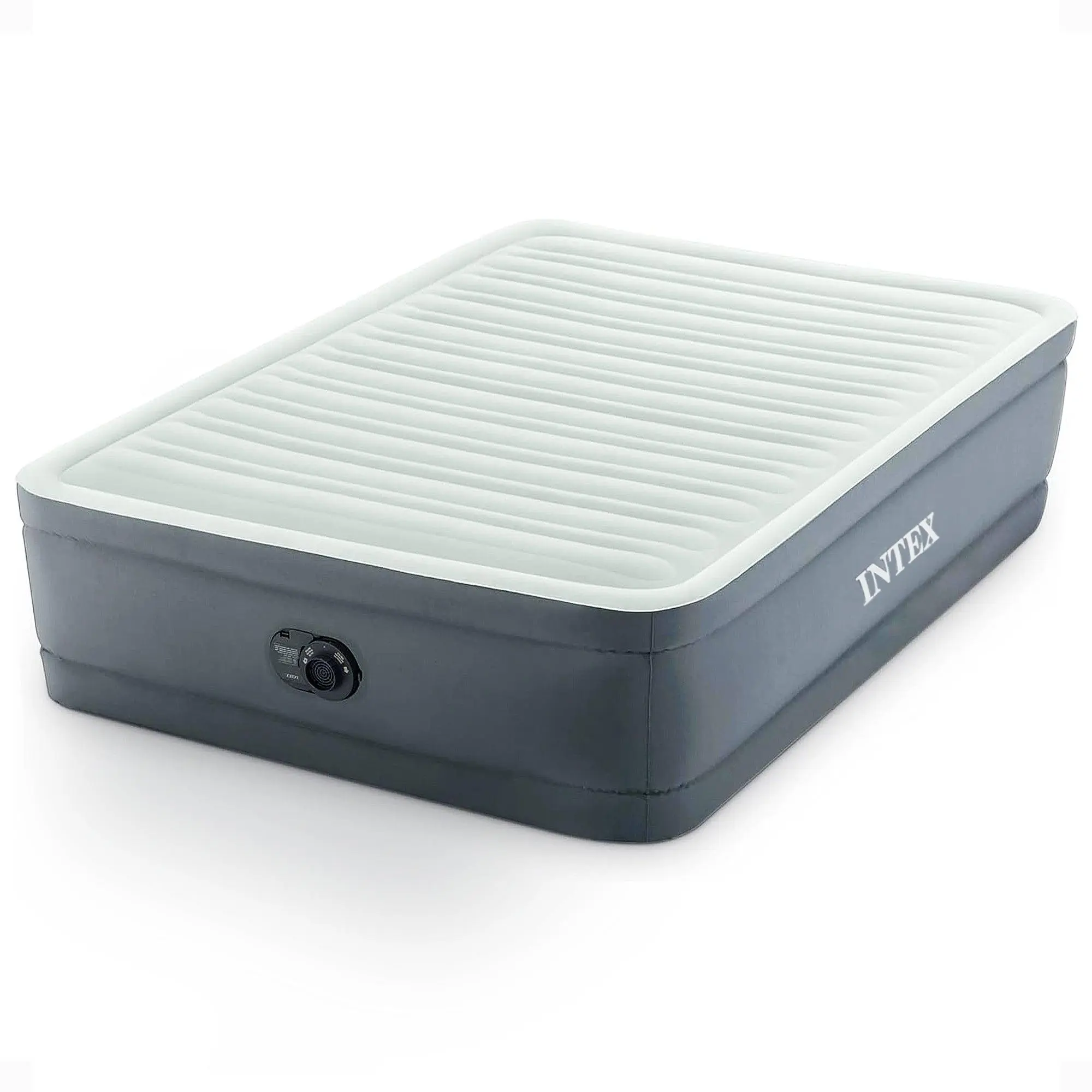 Intex PremAire I Fiber-Tech Elevated Air Mattress Bed with Built-In Pump, Full Intex PremAire I Fiber-Tech Elevated Air Mattress Bed with Built-In Pump, Full