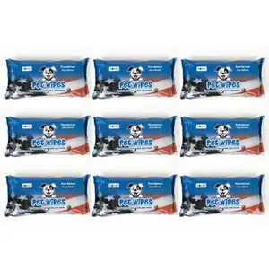 SONO Pet Wipes - Lick Safe Formulation for Dogs & Cats (100 Count) with Chamomilla, Vitamin E & Aloe 9 Pack