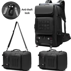 Anti-Theft Travel Backpack, 5-7 Day Large Capacity with USB Charging Port, Separate Shoe Compartment, Water-Resistant Tactical Backpack for Hiking/Commuting/Business Trip hunting bag work