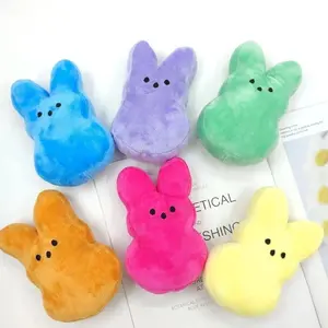 15cm Easter Peeps Bunny Plush Toys Cartoon Rabbit Soft Stuffed Animal Home Decoration Kawaii Peluche Kids Gifts