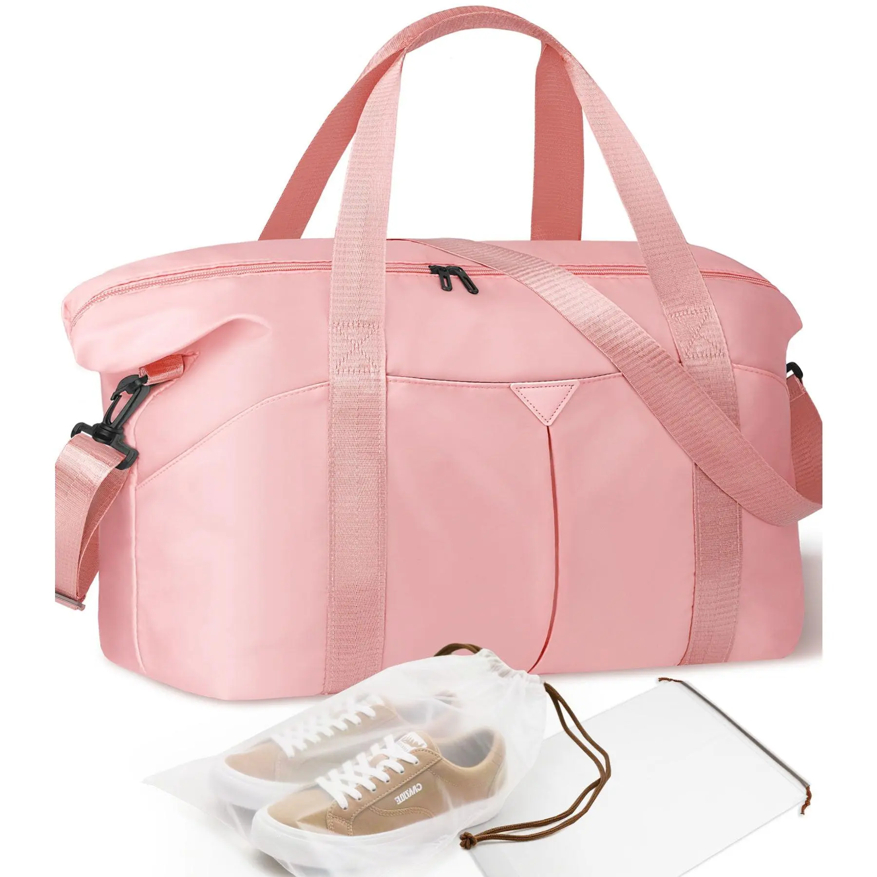 Duffle Bag For Travel  Carry-on With Trolley Sleeve Sport Gym Women Overnight Men Labor And Delivery (pink)