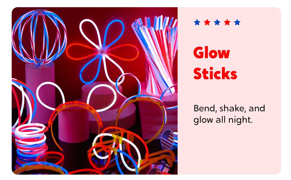 72 Pcs July 4th Glow Sticks Bulk with Connectors, Red White Blue 3 Colors In 1 Glow in The Dark Stick, Light Up Bracelets & Necklaces for Kids & Adults, Party Favor Supplies For Independence Day 72 Pcs July 4th Glow Sticks Bulk with Connectors, Red White Blue 3 Colors In 1 Glow in The Dark Stick, Light Up Bracelets & Necklaces for Kids & Adults, Party Favor Supplies For Independence Day