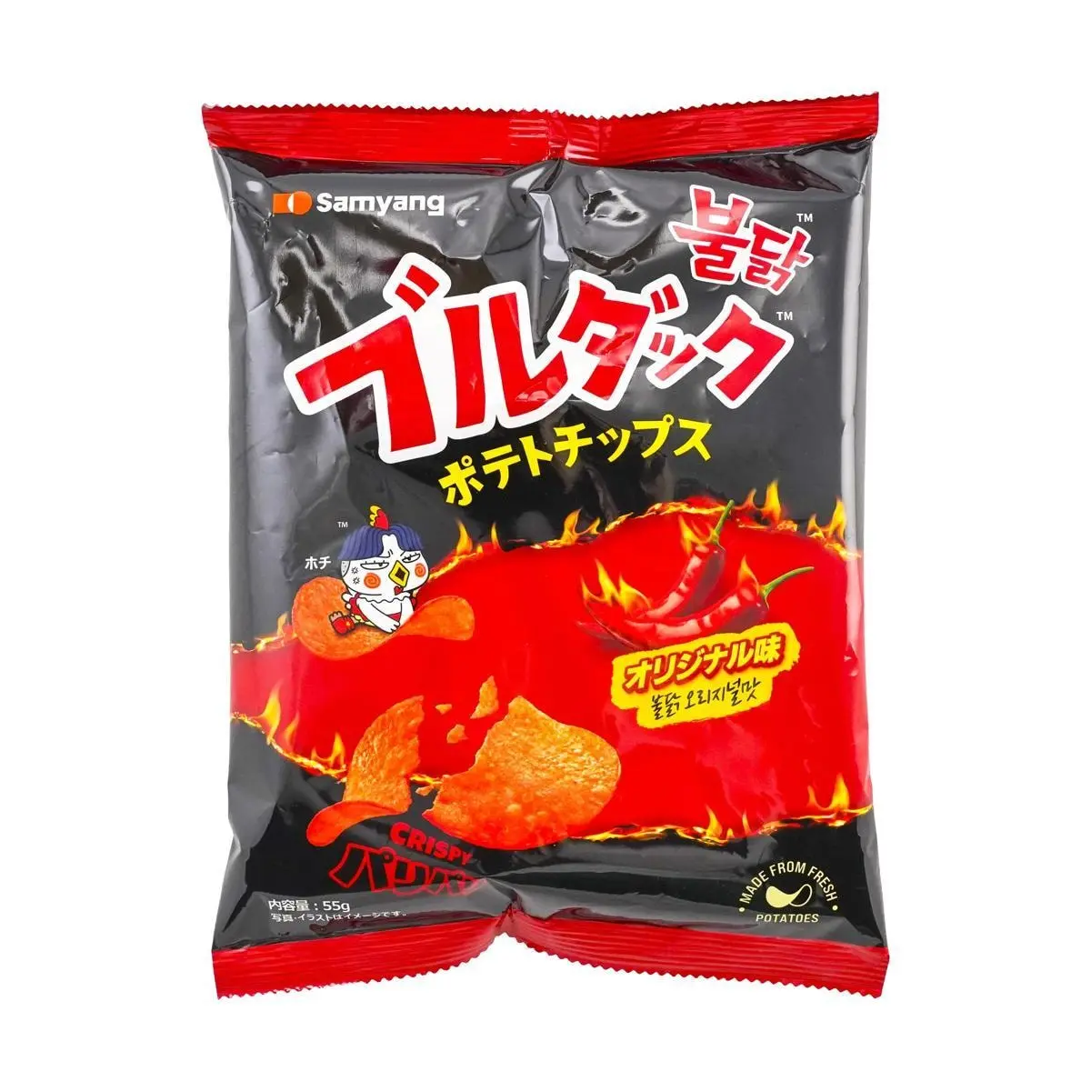Samyang Buldak Fire Chicken Potato Chips Original Flavor 55g - Spicy Korean Snack