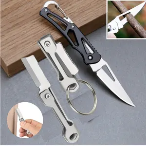 Stainless Steel Folding Knife, Mini Pocket Survival Tool, Portable Keychain Clipper, Sharp Outdoor Camping Utility Knife, Folding Pocket Knives