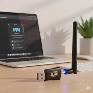 Ac600 Mbps Dual Band Usb wifi adapter for desktop pc laptop, 2.4ghz/5ghz wireless Network Receiver with Antenna, Compatible Windows 11/10/8/7, Mac, linux