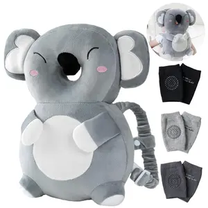 Baby Head Protector Cushion Backpack with 3 Knee Pads for Walking & Crawling,Koala