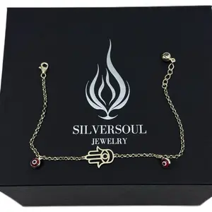 14K Gold Hamsa Bracelet for Women Size 7 with Expansion 8 - Elegant Jewelry with Evil Eye Accents