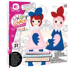 Sewing and Creative Craft Kit Sewing Cartoon Instruction Scissor Needle Thread Portable