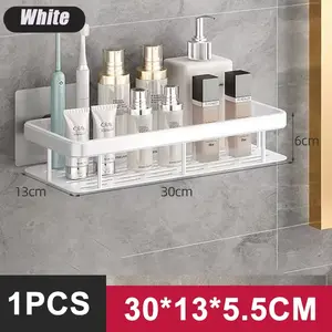 No-Drill Bathroom and Kitchen Storage Shelf – Aluminum Alloy Wall-Mounted Organizer for Shower and Bathroom Accessories Does not apply