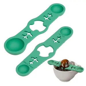 2-Piece Magnetic Coffee Measuring Spoon Set, Compatible with Various Cup Sizes, Silicone Spoons for Home Parties, Easy Storage