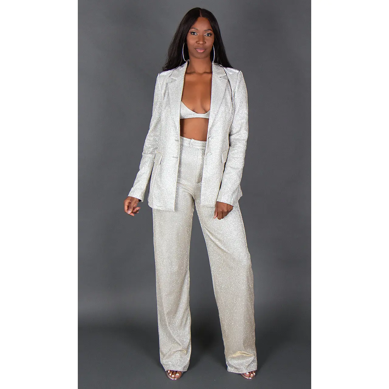 Galaxy Dust Glitter Pants - Silver