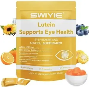 Lutein & Zeaxanthin Gummies - Eye Health Supplement with Astaxanthin, Vitamins A, C, E - Blue Light Defense, Vision Support, Berry Flavor - 60 Gummies Healthcare Dietary Fitness Edible Vitamin B12 Dietary Edible Fitness Swivie Lutein Collagen