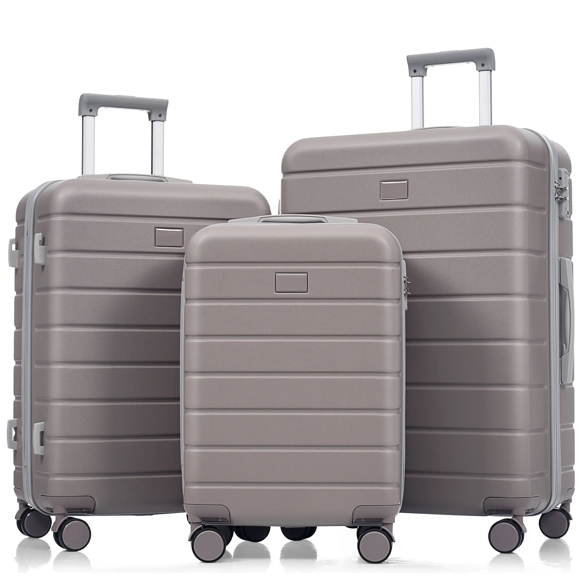 Advanced ABS portable travel set, (20+24+28 inches) 3-piece TSA lock luggage set, with 360 ° rotating wheels, a wide range of colors, a combination of soft and hard, the set is all inclusive, and can handle short to long distances