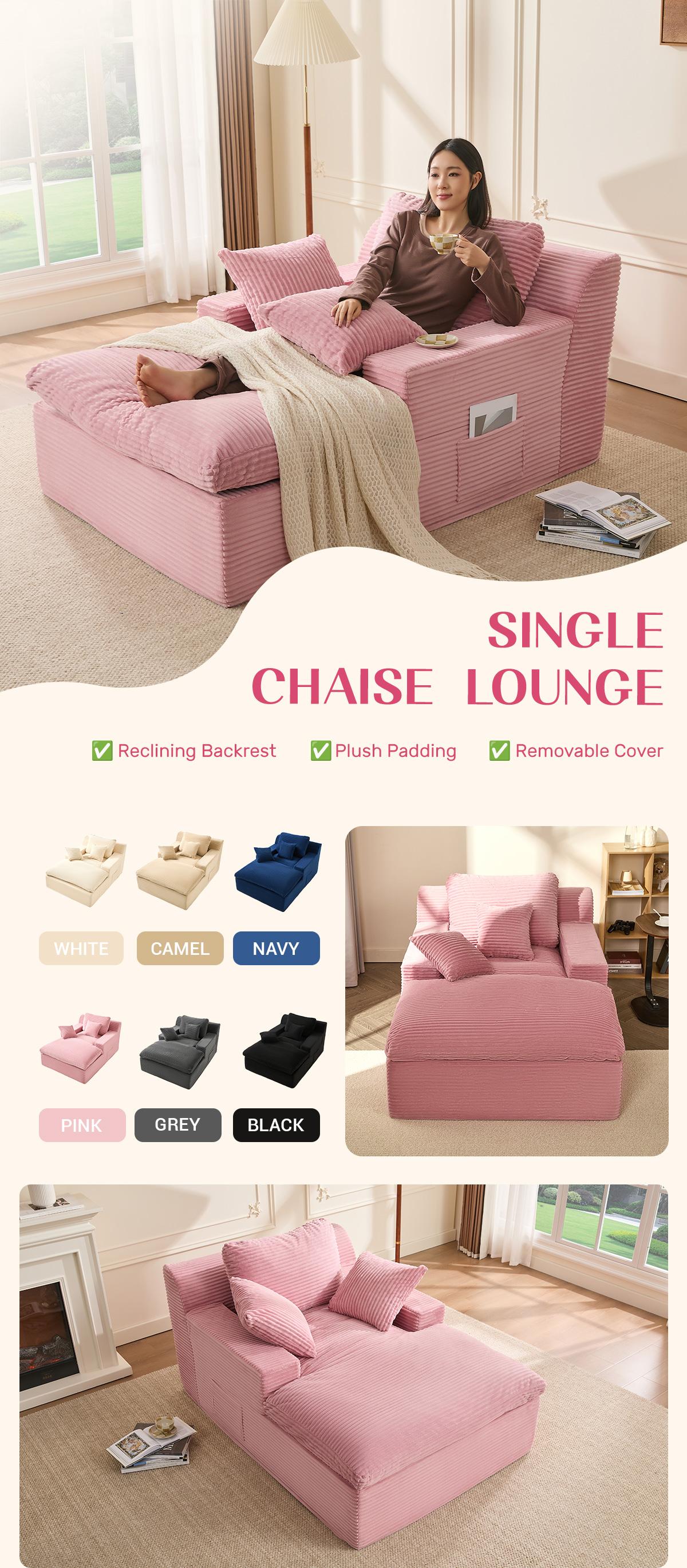 AFUSON 62" Oversized Boneless Chaise Lounge Chair, Extra Cloud Layer, Convertible Sleeper Sofa Couch with Removable Pillows & Side Pockets, Corduroy Upholstered Sofa Bed with Armrests for Living Room,sofa bed,Camel,couch bed,bean bag chair,couches AFUSON 62" Oversized Boneless Chaise Lounge Chair, Extra Cloud Layer, Convertible Sleeper Sofa Couch with Removable Pillows & Side Pockets, Corduroy Upholstered Sofa Bed with Armrests for Living Room,sofa bed,Camel,couch bed,bean bag chair,couches