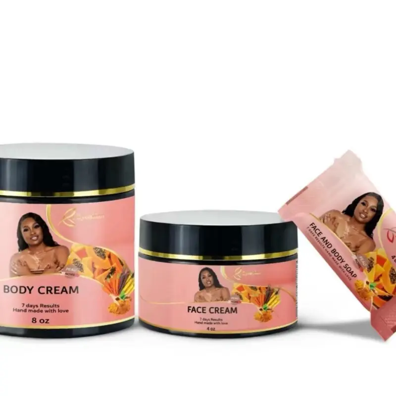 Byennwa  set 3 Products Glow Body Cream | Exfoliate Gently Caramel skincare l