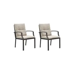SeeHill Outdoor Dining Chairs Set of 2, Aluminum Patio Dining Chairs with Washable Cushions, Ergonomic Outdoor Patio Dining Chairs, Patio Furniture Set for Garden, Deck, Backyard, Pool, Lawn, Gunmetal