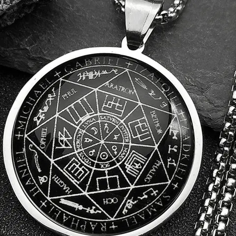 Seal Of Seven Archangels Medal Stainless Steel Necklace, Fashionable Jewelry for Women & Men, Trendy All-match & Exquisite Jewelry for Birthday Gift, Religious Jewelry, Spiritual Jewelry