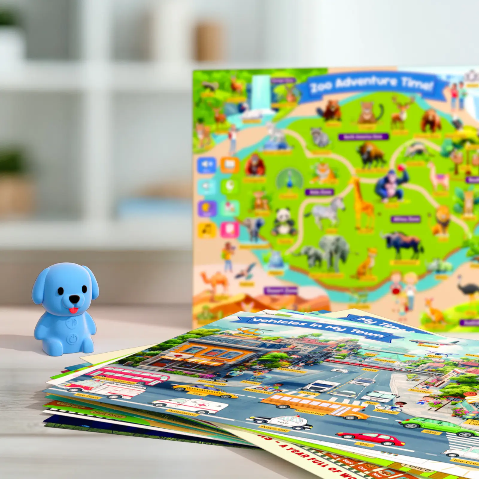 Educational Interactive Talking Flashcard Toy for Young Children - Talking Reader with Learning Flash Cards, 81 Cards, Durable ABS Frame, LCD Panel, CR2025 Replaceable Button Cell, School Use, Kids Gift