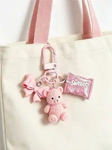 Cute resin pendant with bear, butterfly and candy details. Mini heart charm for phones, bags and keys. Simple and delicate, ideal gift for friends, weddings and festivals. Perfect Valentine’s decor and daily accessory for women.